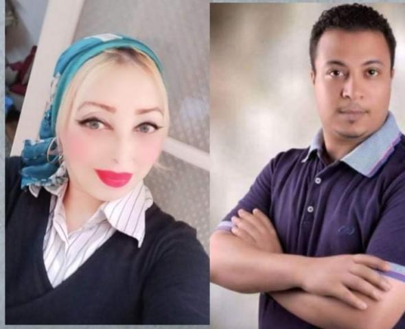 الاعلامية هنا شلبي مع الفنان سيد ابو بكر