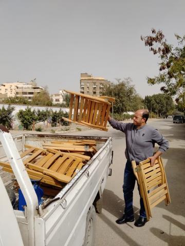 القضاء على المخالفات والاشغالات بحي المعادي