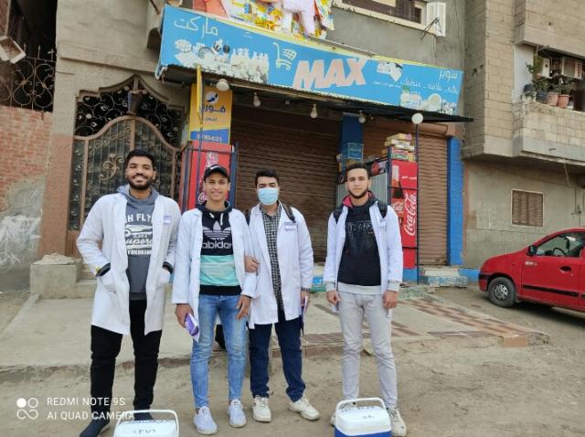 طلاب معهد التمريض المشاركين فى الحملة القومية الثانية للتطعيم ضد مرض شلل الأطفال