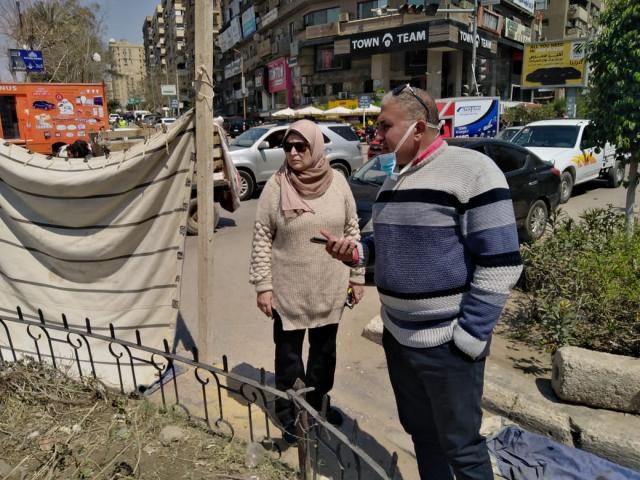 متابعة أعمال تطوير ميدان مؤمن بشارع النصر بالمعادي الجديدة