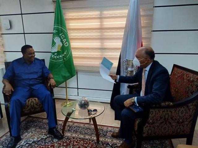السفير المصري في جيبوتي يلتقي بالسكرتير التنفيذي لمنظمة الإيجاد