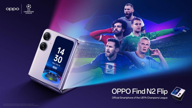 OPPO تٌطلق هاتفها الجديد Find N2 Flip الهاتف الذكي الرسمي لدوري أبطال أوروبا