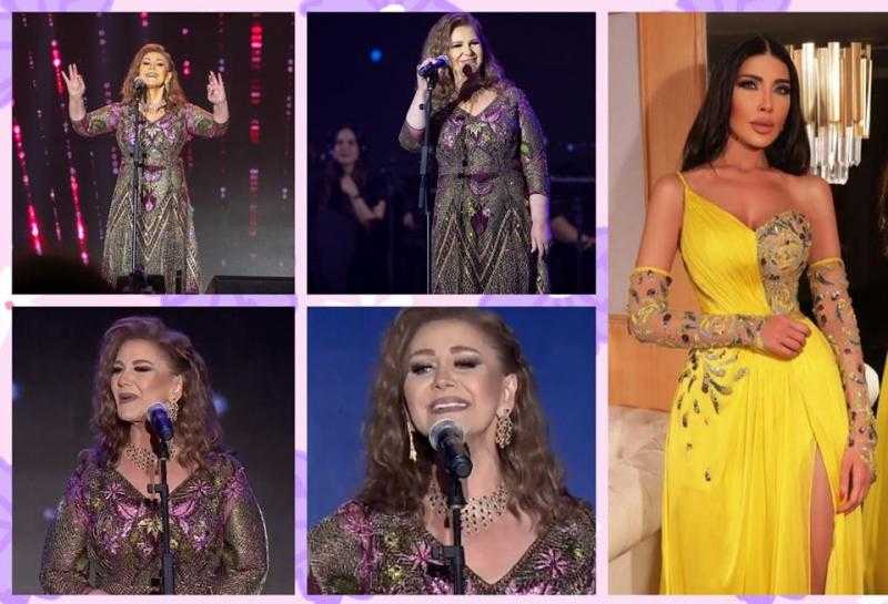 بالصور.. ميادة الحناوي بفستان من الذهب والتوت الشامي للمصممة العالمية منال عجاج