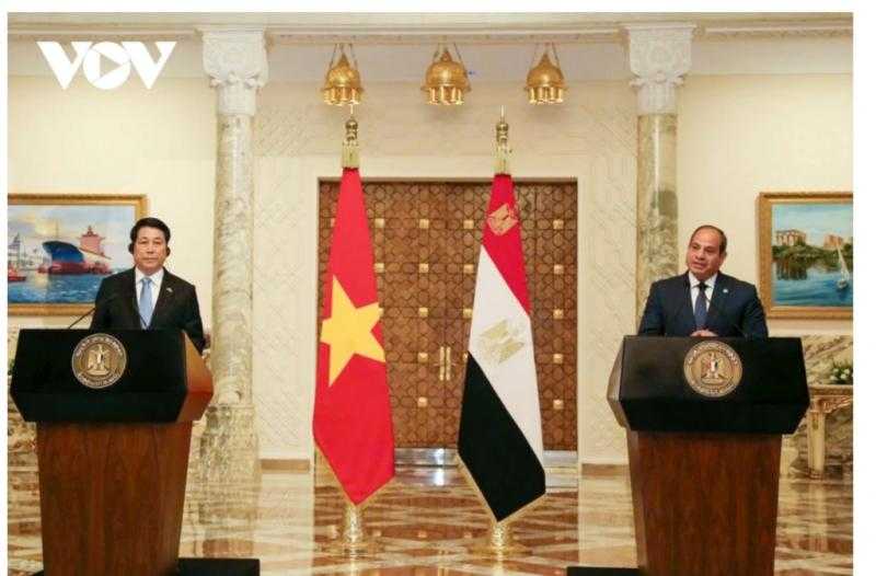رئيس جمهورية فيتنام يصدر بيانًا صحفيًا عقب اجتماعه مع رئيس وزراء جمهورية مصر
