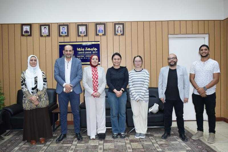 نائب رئيس جامعة بنها للدراسات العليا والبحوث تستقبل خبراء صينين للتدريس بقسم اللغة الصينية بكلية الآداب