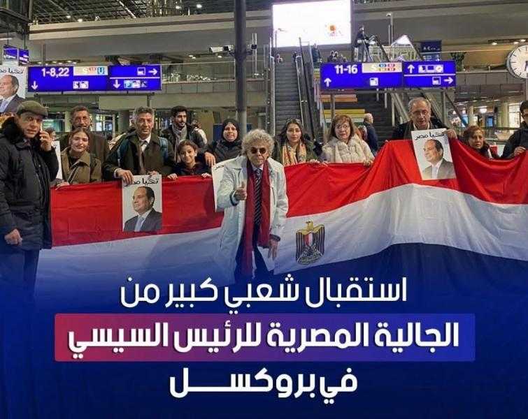 الجاليات المصرية في أوروبا تستقبل الرئيس السيسي بحفاوة كبيرة في بروكسل
