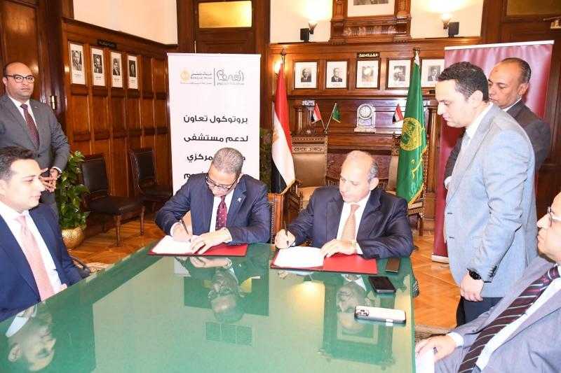 محافظ الفيوم والرئيس التنفيذي لبنك مصر يوقعان بروتوكول تعاون لإنشاء مبنى الاستقبال ورفع كفاءة وحدة الغسيل الكلوي بمستشفى طامية المركزي.