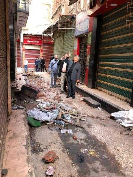 محافظ الدقهلية يتفقد موقع حريق سوق الخواجات لمتابعة تداعيات الحادث