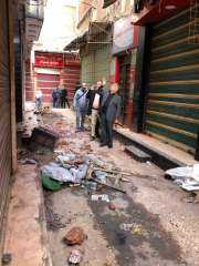 محافظ الدقهلية يتفقد موقع حريق سوق الخواجات لمتابعة تداعيات الحادث