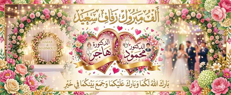 تهنئة بمناسبة الزفاف السعيد