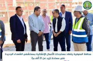 في عيدها القومي 120 .. المنوفية تواصل بناء منظومة صحية متكاملة .. المحافظ.. مشروعات صحية عملاقة تتجاوز 5 مليارات جنيها