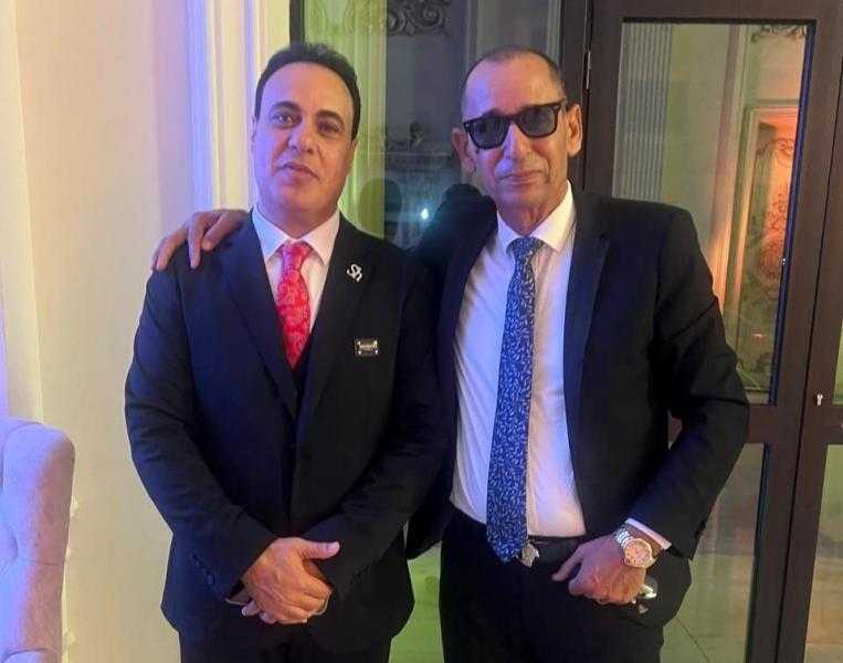 الفنان والمنتج حسام بسيوني يهنئ رجل الأعمال شعبان الجنايني بزفاف نجله